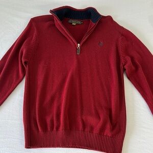 Polo by Ralph Lauren Red Zip Up Sweater
